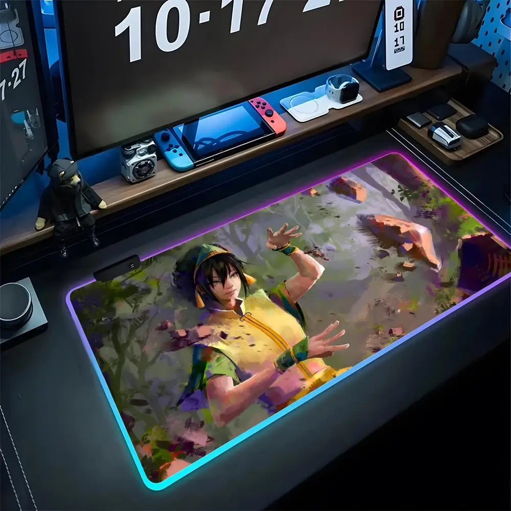 

Avatar Last Airbender Mouse Pad Gaming Rgb Mousepad Backlit Cute Keyboard Gamer Girl Xxl Laptop Mat Table Pads Deskpad