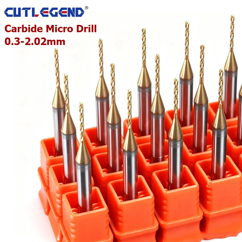 CUTLEGEND 0,3~2,02mm Mikrobohrer aus Vollhartmetall, Mini-CNC-Bohrer, 3D-Schaftdurchmesser 4mm D4, für Metall, Stahl, Kunststoff – Detail 1