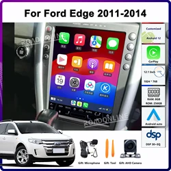 12.1” Android14 For Ford Edge 2011-2014 Car Multimedia Player GPS Stereo Radio Receiver Tesla Style Touch Screen 4G+WiFi CarPlay