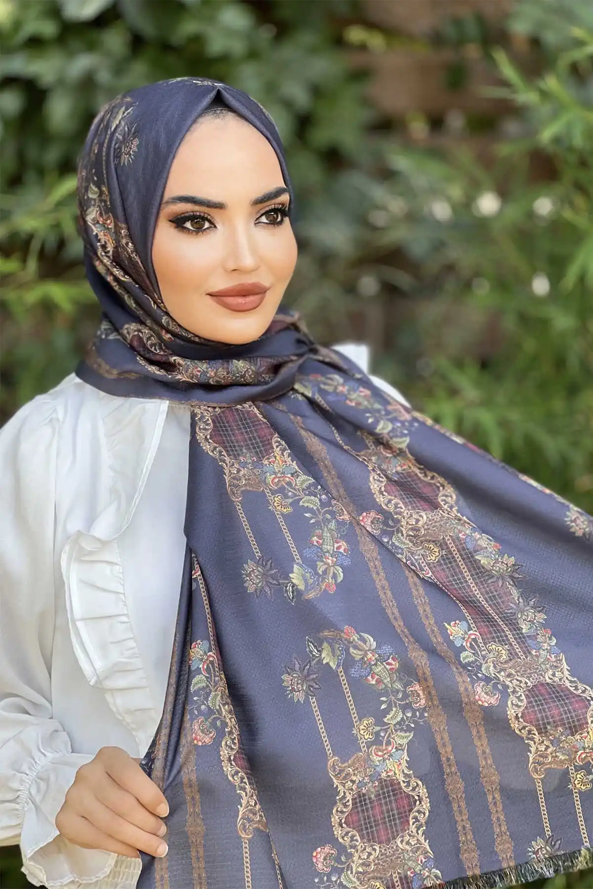 Cotton Pattern Shawl E- -Winter Autumn 2021 Muslim Women Hijab headscarf islamic Turkey