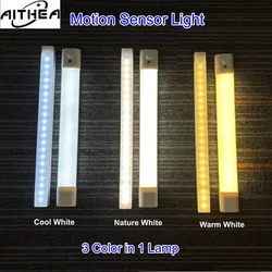 AITHEA Motion Sensor LED Bar Light USB Rechargeable Night Light Wireless Strip Lamp for Kitchen Cabinet Wardrobe Staircase
