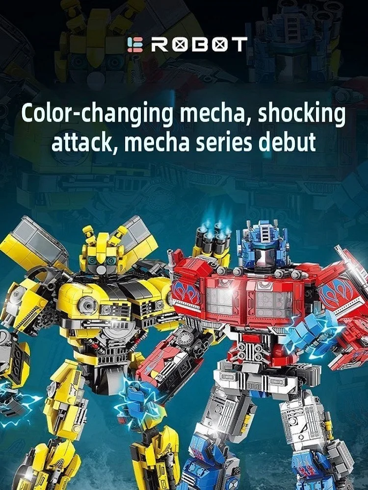Compatibel met Lego Bricks, Transformers, Bumblebee, Optimus Prime, Mecha, Autobots en Boys, moeilijk te monteren. - afbeelding 2
