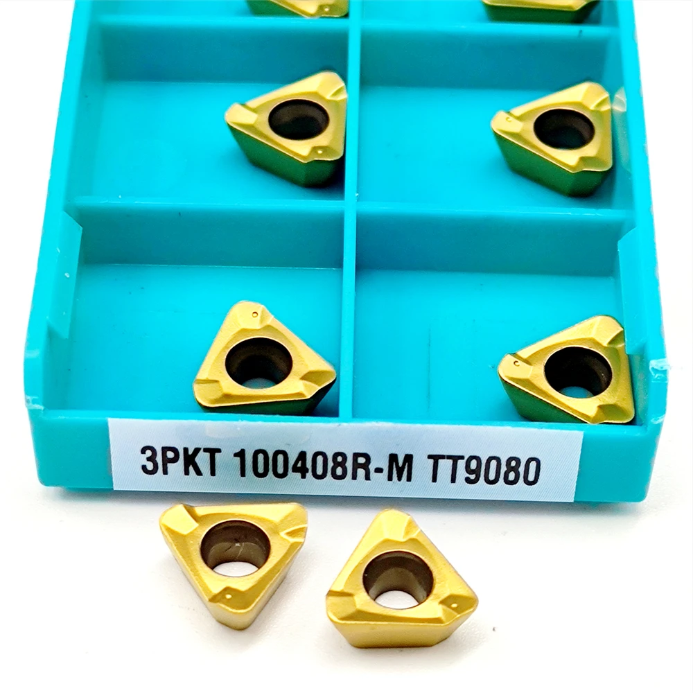 Sisipan Karbida 3PKT150508R 3PKT100408R Sisipan Penggilingan TT9080 Alat Mesin CNC Pemotong 3PKT 150508 100408 R