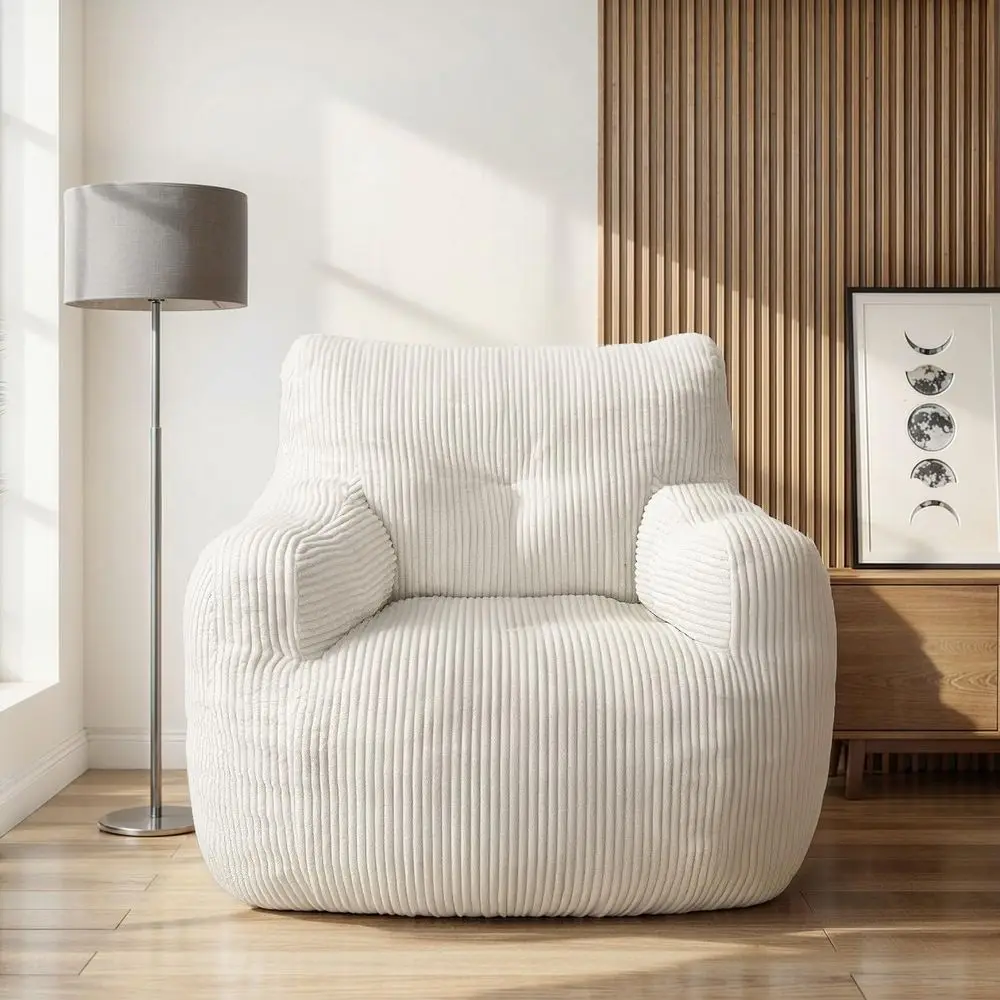 Bean Bag Chair, Bean Bag Chair for Adults, Fluffy and Comfy Bean Bag with Filler, Bean Bag Sofa Chair for Reading, Gaming, Stuf
