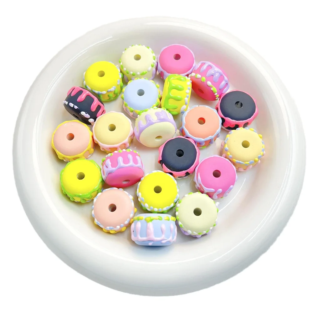 CH11 5pcs 20mm New Hand-painted Texture Beads DIY Charm Colorful Round Bead Handmade Beaded Mobile Phone Chain Decoration - view 4