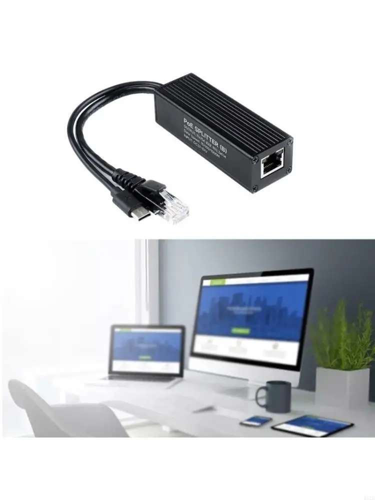 

462E Gigabit Ethernet PoE Splitter, 5V 5A Output Adapter For IP Camera Wireless Access Point Networking