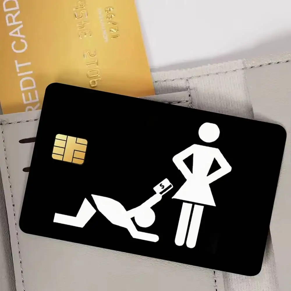 Simple Quirky Bank Credit Cards Bus Pass Stickers Cool Decoration Waterproof 4PCS Card