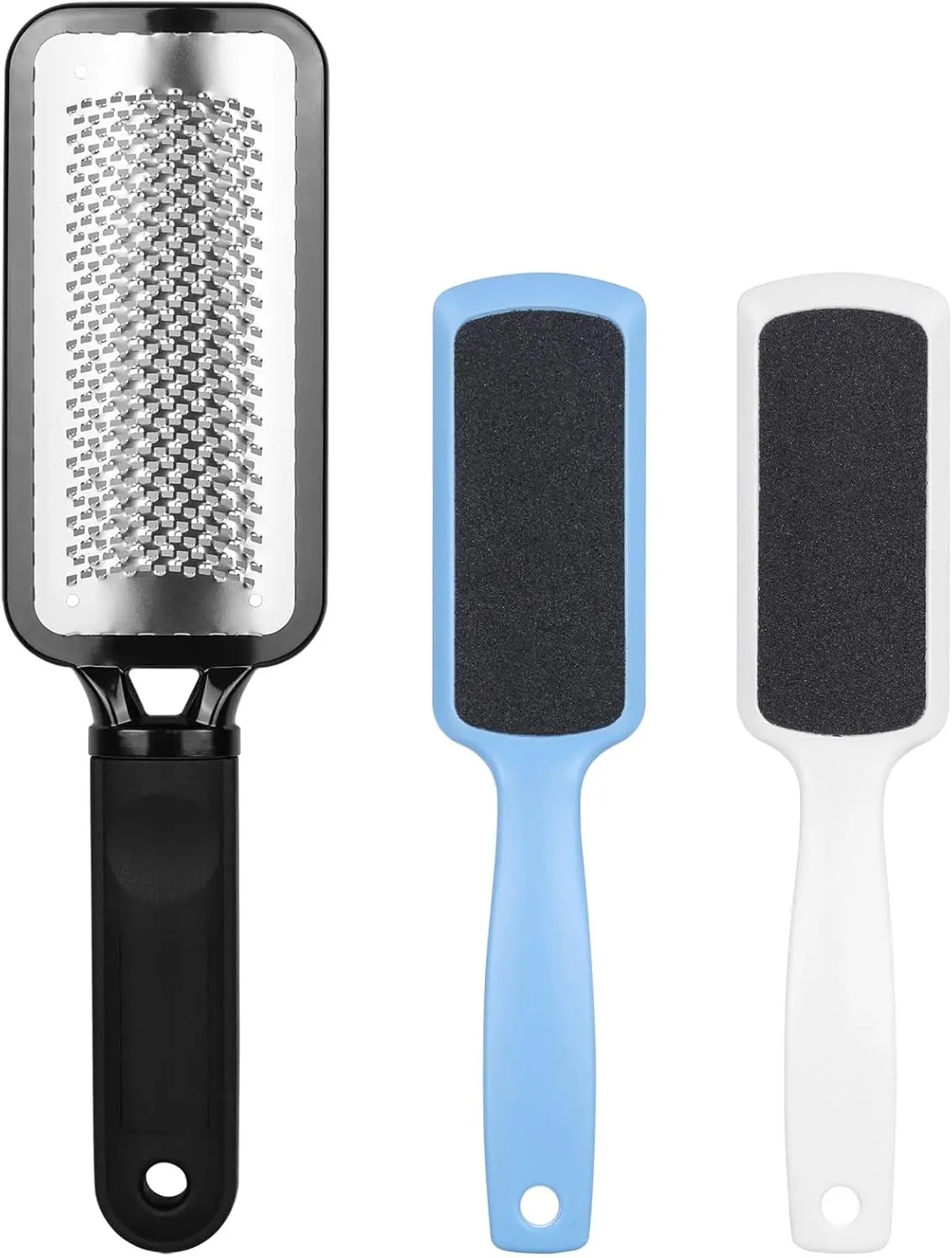 

Набор для ухода за ногами из 3 предметов: пилка для удаления мозолей из нержавеющей стали, пилки для пяток и скраб для гладких ног