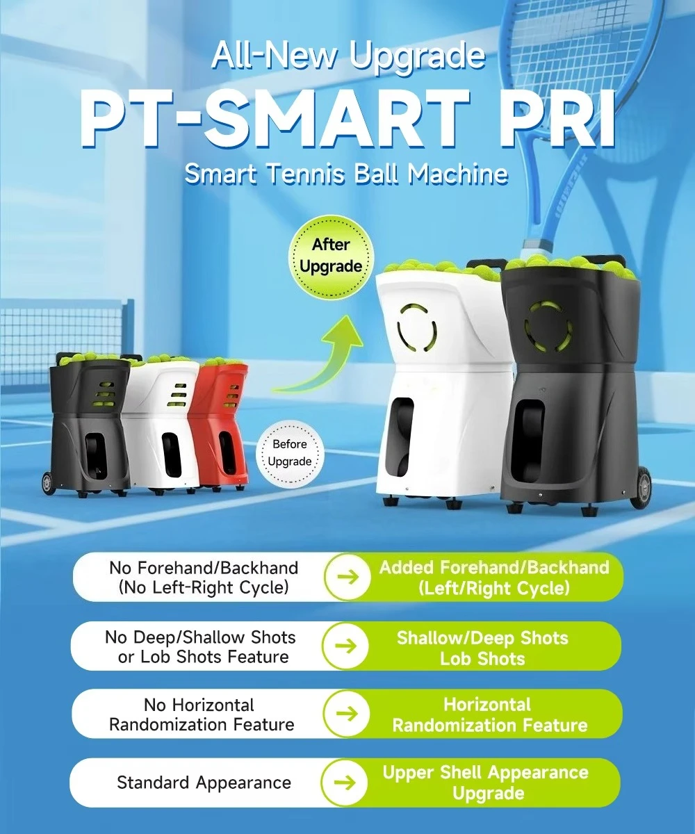 Professional Tennis Ball Machine Coach Pusun Automatic APP Control Tennis BallTraining Equipment Shooting Machine
