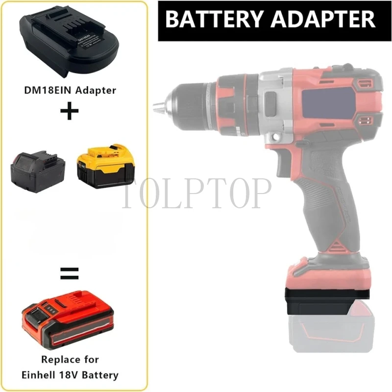 Адаптер аккумулятора для литий-ионного аккумулятора Dewalt 18 В 20 В/для литий-ионного аккумулятора Milwaukee 18 В, преобразование в электроинструменты Einhell 18 В Адаптер аккумулятора для литий-ионного аккумулятора Dewalt 18 В 20 В/для литий-ионного аккумулятора Milwaukee 18 В, преобразование в электроинструменты Einhell 18 В