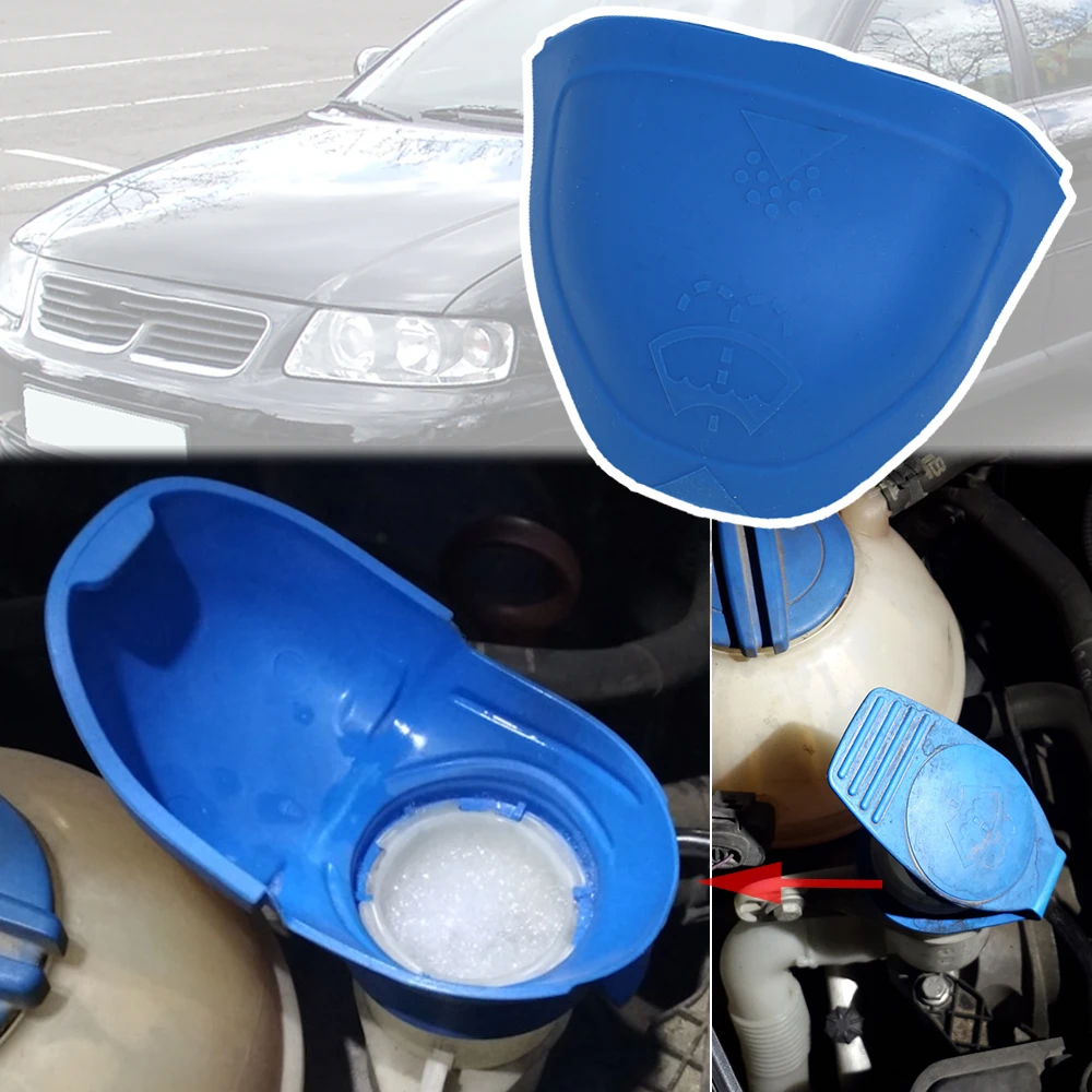 

For Audi A3 8V 8P 8L 1996 1997 1998 - 2020 Windshiled Fluid Reservoir Wiper Lid Wash Funnel Washer Tank Bottle Cover Filler Cap