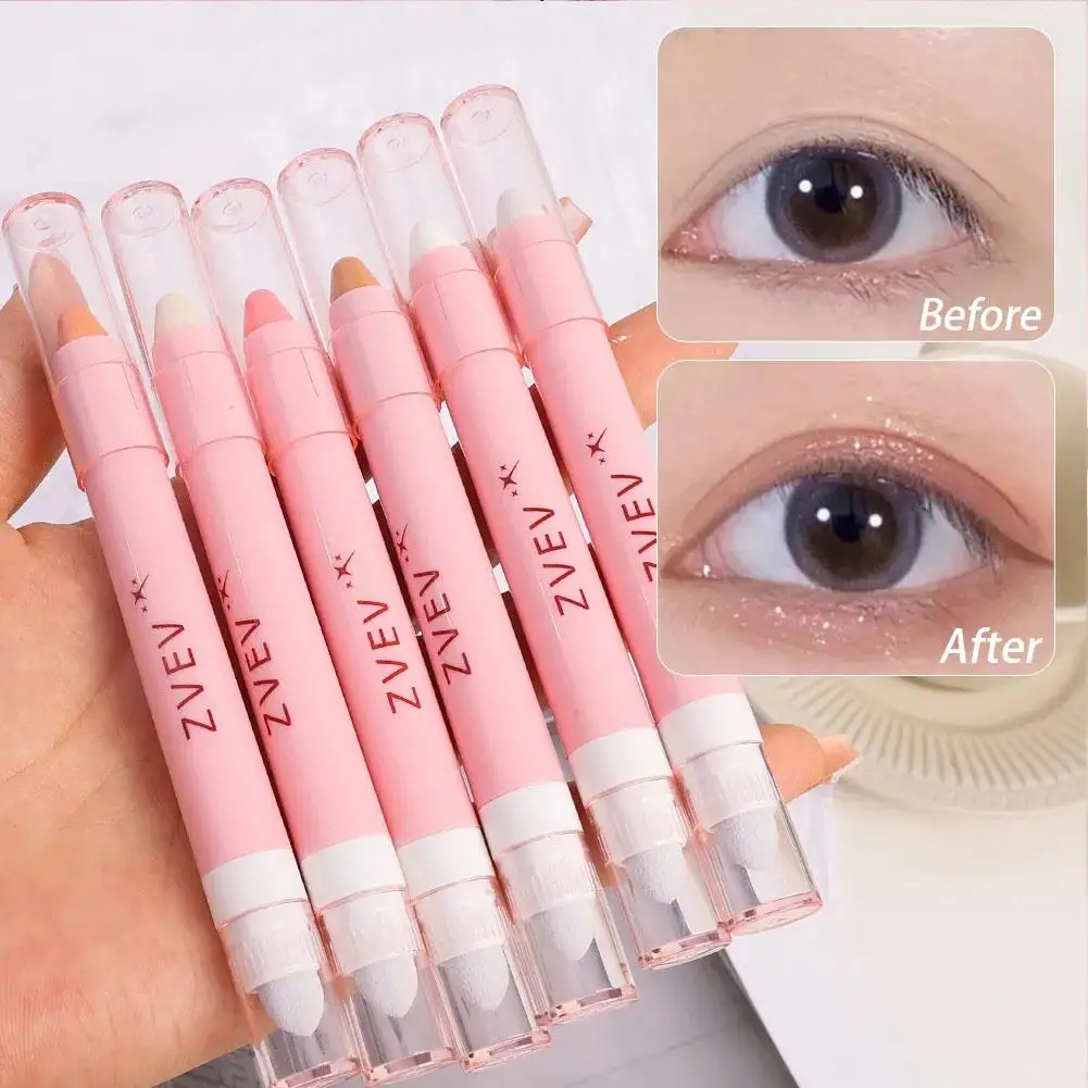 Lazy Double Eyeshadow Pen Pink Eyeshadow Stick Lasting Cosmetic Eyeshadow Corner Eyes Eyes Makeup Brightening Matte Pearles F6Y9