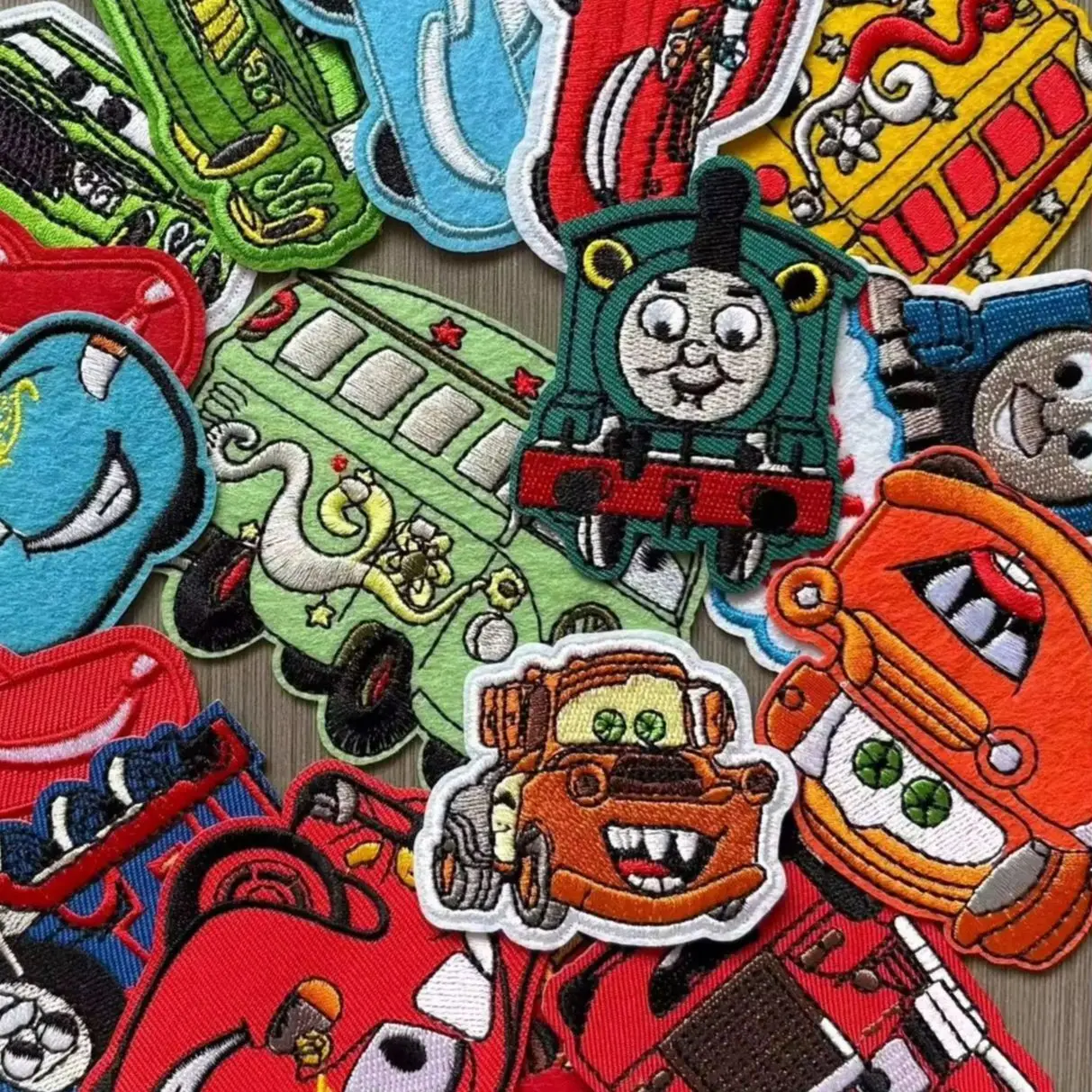 17Pcs Anime Animation Cartoon Car For Sew Clothes Stickers Sew Child Clothing Iron On Embroidery Patches DIY Coat Hat Applique