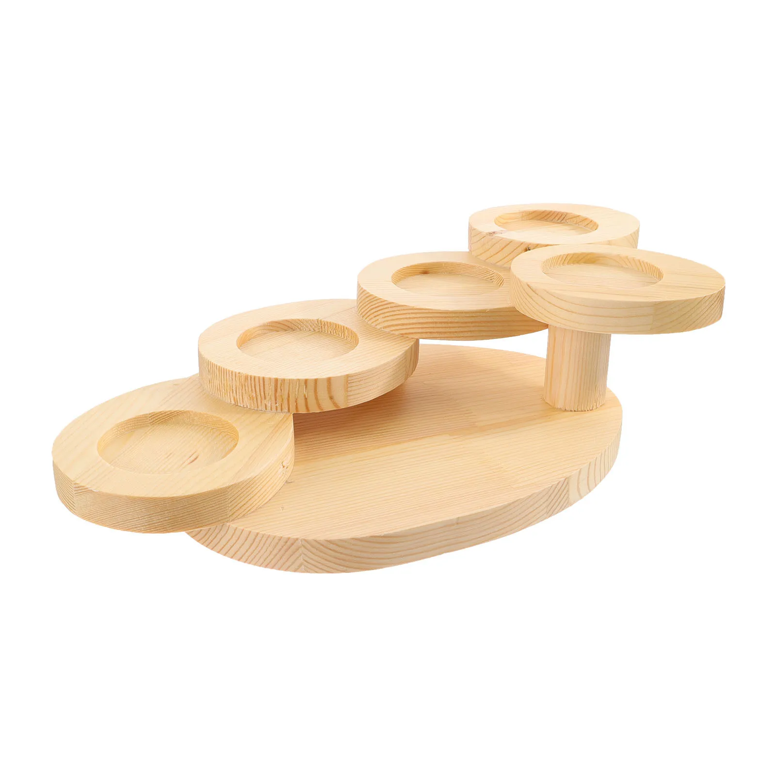 

Wooden Food Serving Stand Five-Layer Ladder Wear-Resistant Snack Dessert Display Tray Sushi Plate Rack Sushi Plate Table