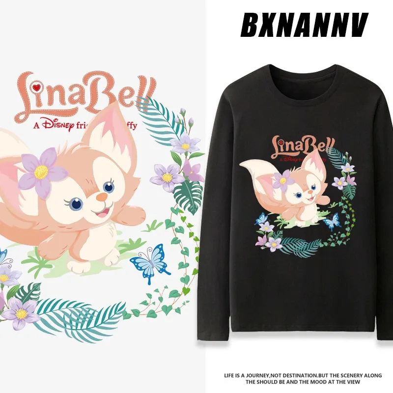 

Disney Linabelle Co-branded Long Sleeve T-shirt Women Loose Autumn Korean Chict T-shirt Girls Foreign Clothes