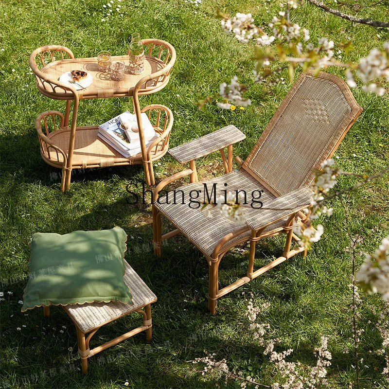 

SM fashion exquisite rattan rack double layer household storage shelf storage basket two layers