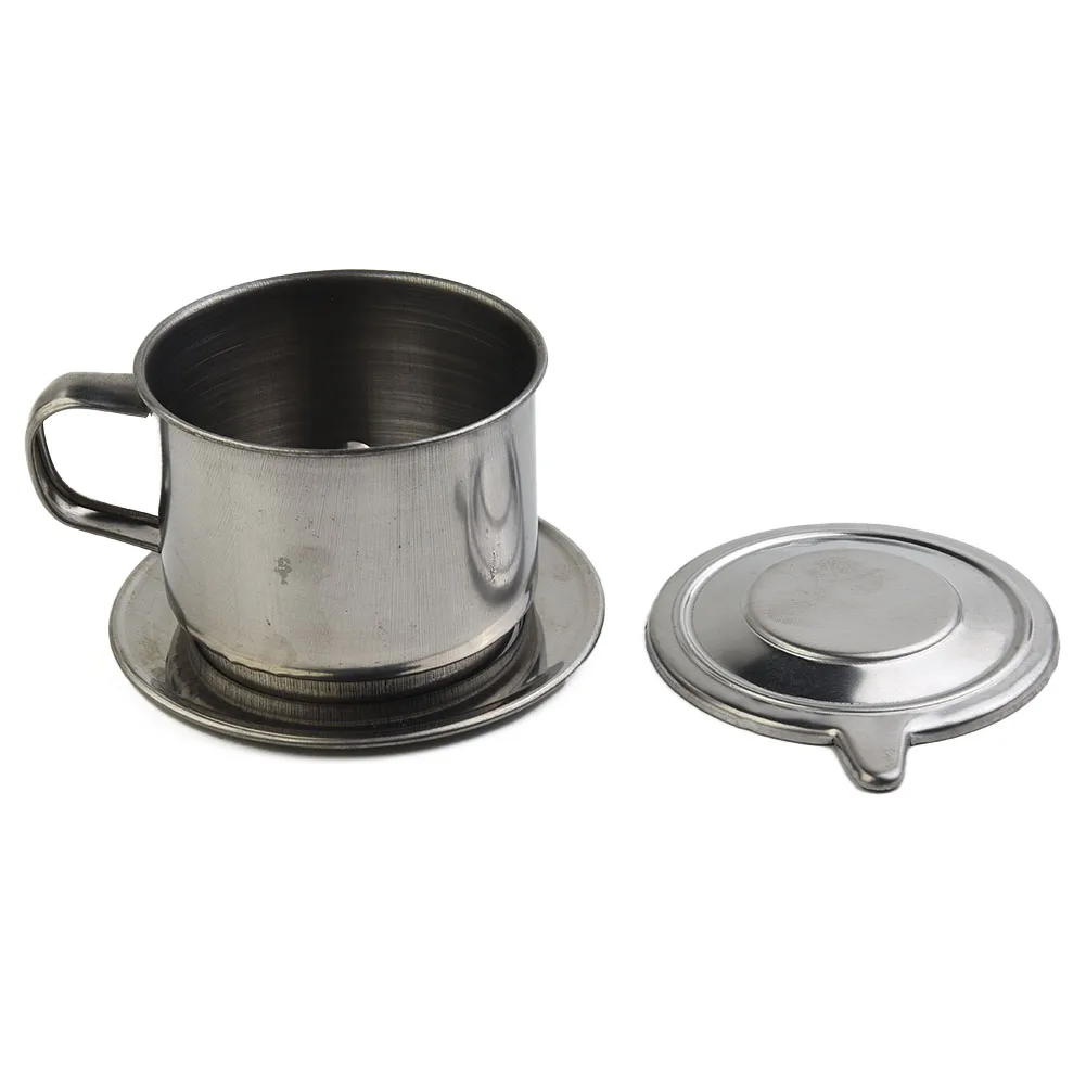 Stainless Steel Vietnamese Coffee Drip Pot for Home Brewing Portable Compact Design Suitable for Small Kitchens or Dorms