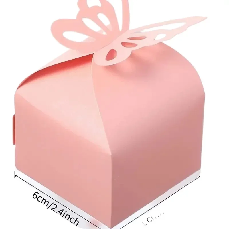 

*Wholesale Girl Baby Shower Butterfly Favor Pink Candy Box Small Party Favors Candy Paper Box for Wedding Party