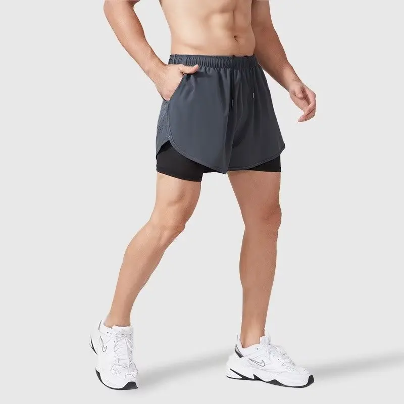 Professional Running Sports Shorts for Men Can Put Mobile Phone Marathon Three-quarter Belt Lining Waist Zipper Pocket