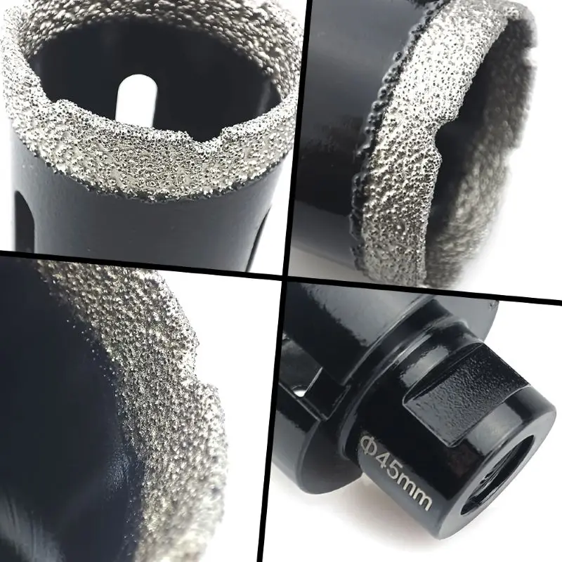 9個入り M14 ダイヤモンドコアドリルビットセット、ろう付けドリルビットセット 20-68mm タイル/コンクリート用ドリルツールセット