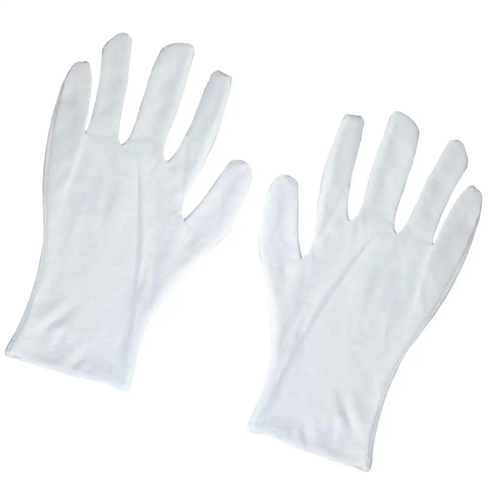 

6Pairs Cotton Gloves High Elastic Thickened Wrist Protection Lightweight Comfortable Inspection Work Gloves White