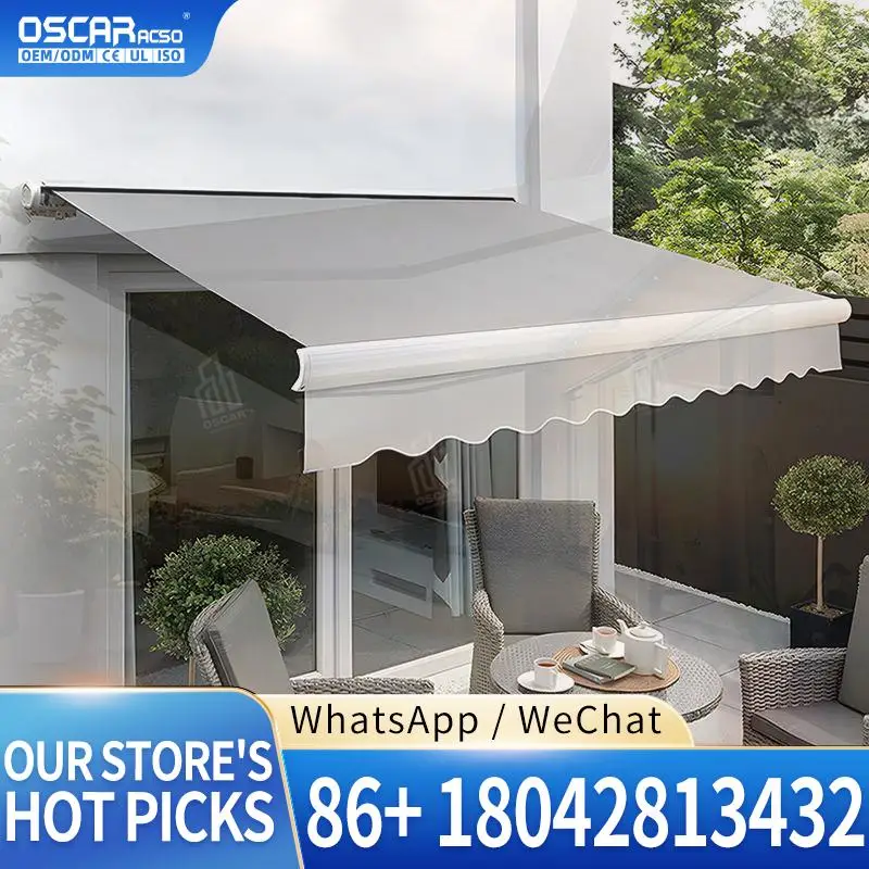 Customizable Size Swing Arms Window Awning Window Shade Residential Commercial Folding Drop Arm Awning Acrylic Fabric for Home O