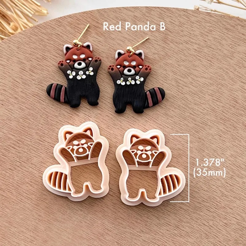 Animal Panda Raccoon Fox Polymer Clay Cutters Cartton Hamster Squirrel Ceramic Pottery Clay Earring Jewelry Pendant Making Tools