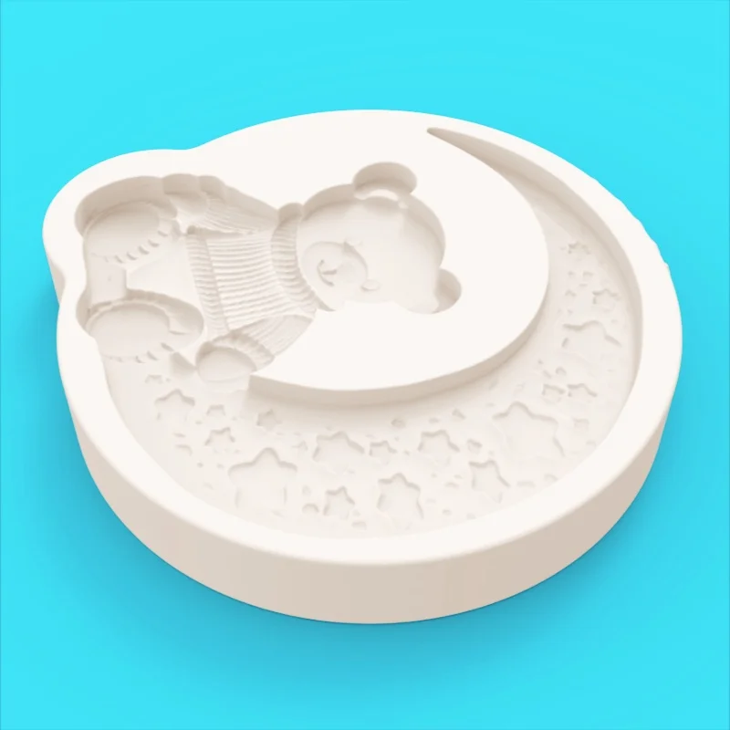 【Star and Moon Sweater Bear Silicone Baking Mold】Cute Moon and Star Bear-Shaped Chocolate Candy Fondant Decoration Mold - view 5
