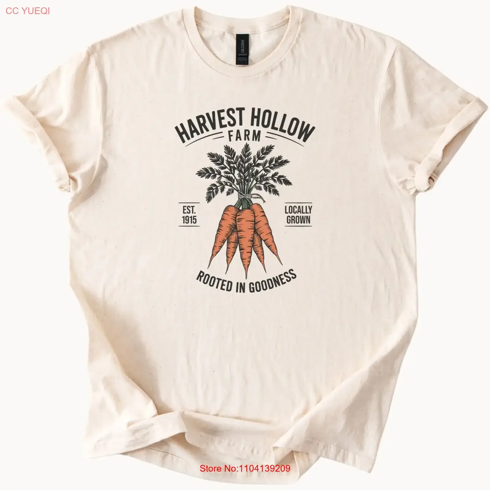 Harvest Hollow Farm Carrots T Shirt Locally Grown 1915 vintage Washed Breathable Stylish graphic Comfortable streetwear