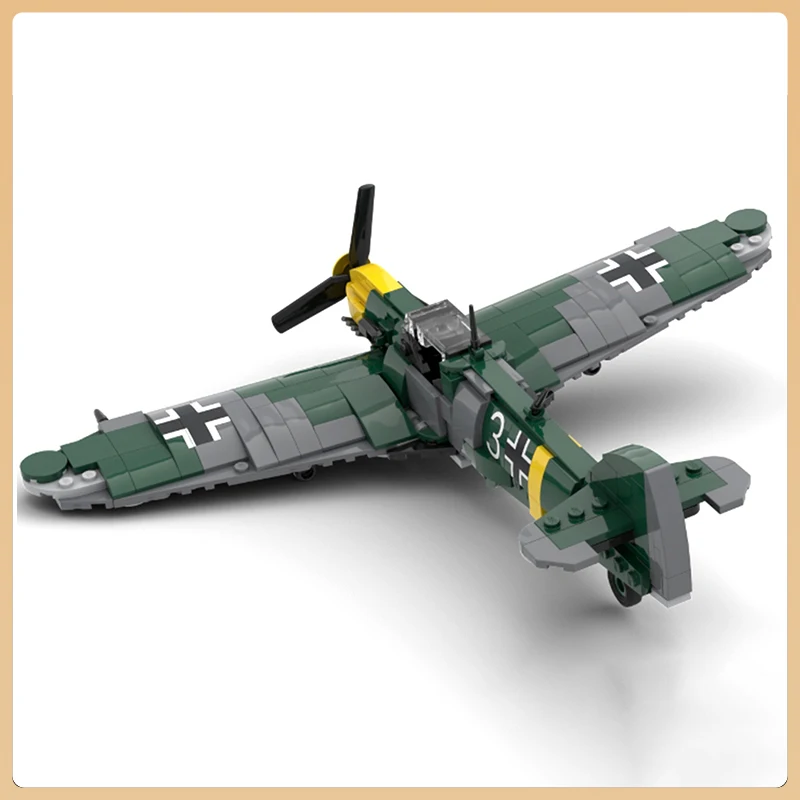 Military Weapons Series MOC Building Block German Air Force Bf 109 F-2 Fighter WW II Bomber Model Originality Bricks Toy for Boy