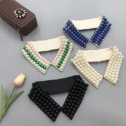 Beading Fake Collar Women Elegant Diamond Detachable Collars for Women False Shawl Shoulder Wrap Lapel False Collars Woman Tie