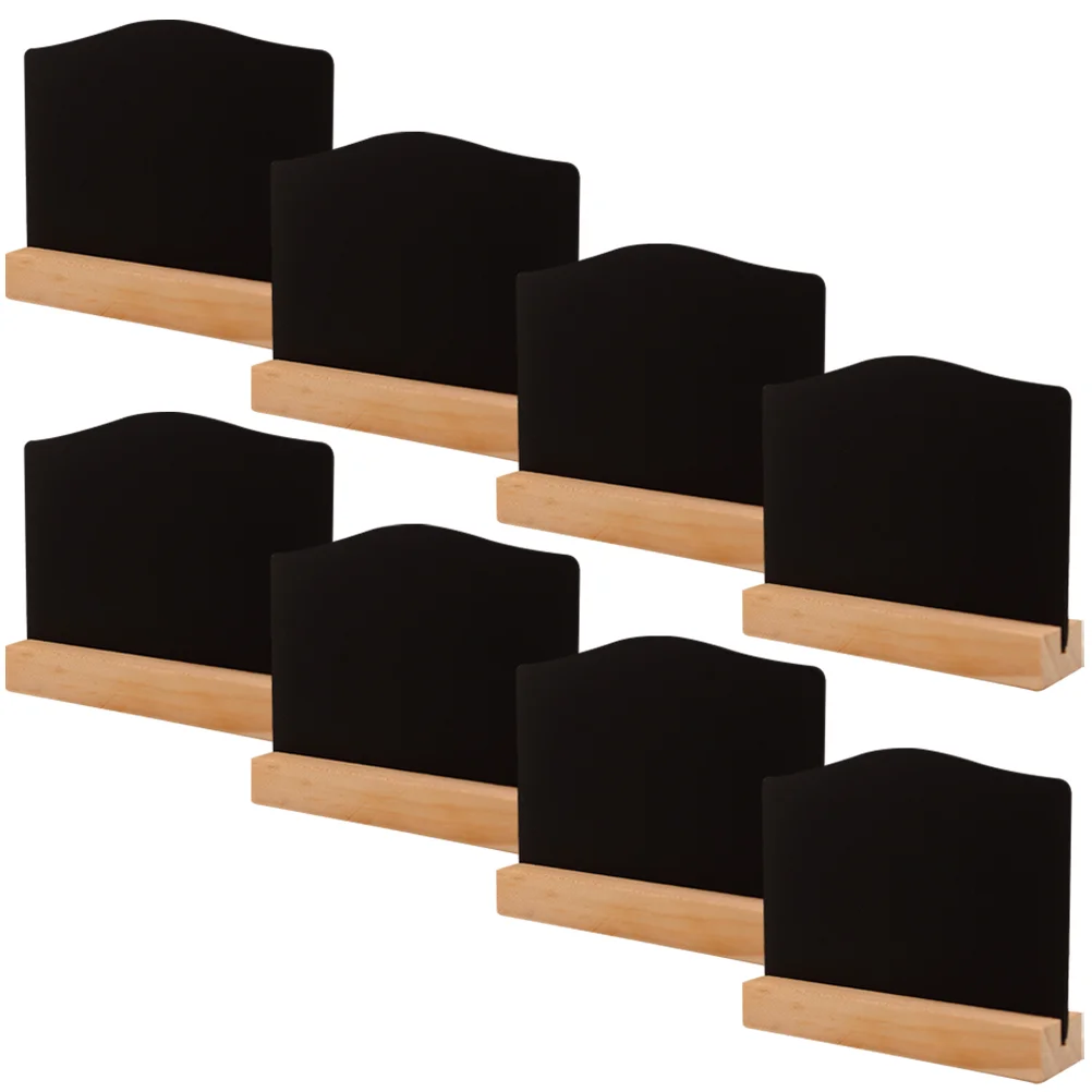 8 Pcs Wooden Double-sided Small Blackboard Ornaments Home Decoration Hotel Bar Writing Message 8pcs (small Arch) Labels