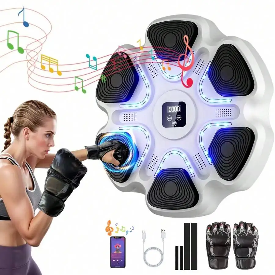 Music Boxing Machine With Boxing Gloves, Boxing Wall Mount Machine For Adult Smart Boxing Traineing Machine , Boxing Workout Equ