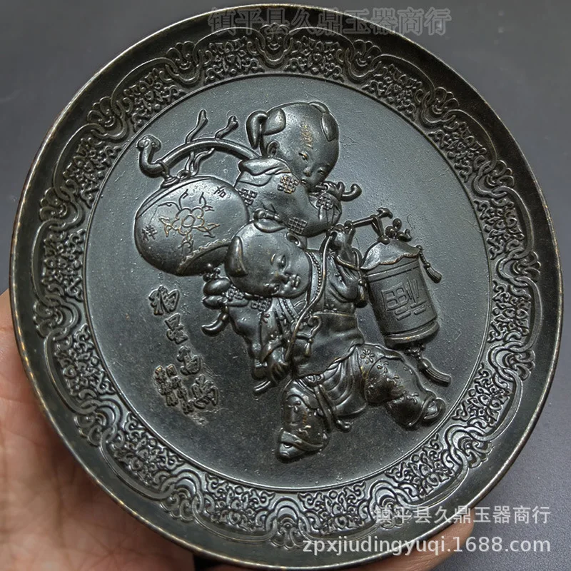 Antique Miscellaneous Items: Bronze Relief Brass Plate Ornament for Home and Office Decor