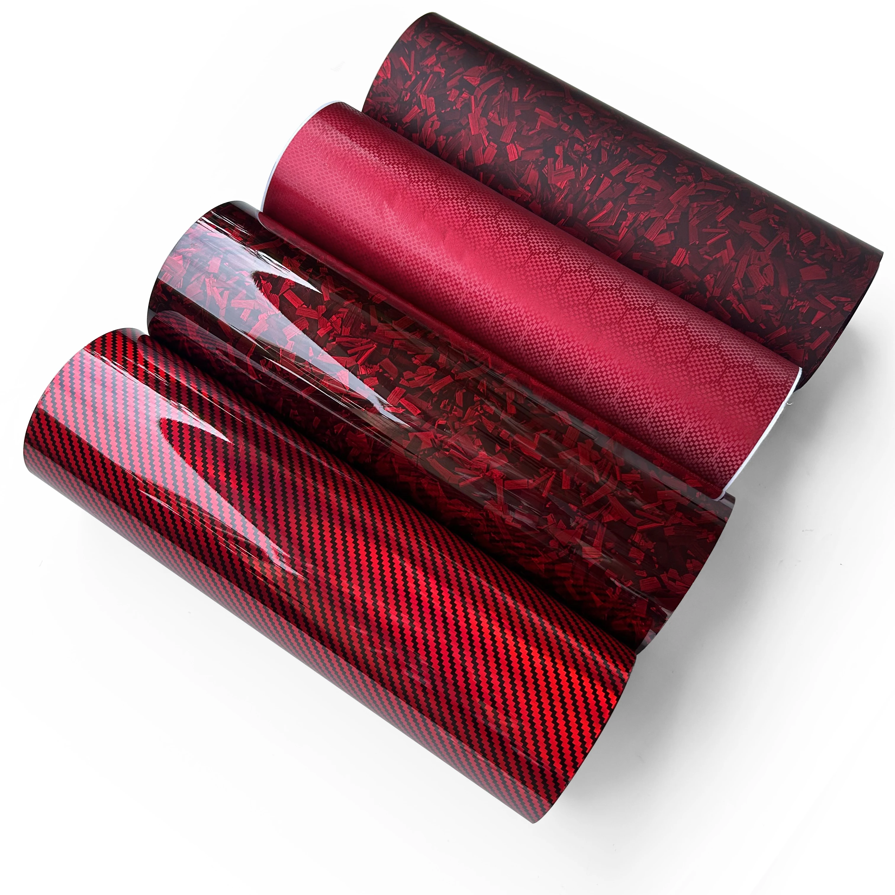 Carbon Fiber Vinyl Wrap Glossy Red Car Stickers Motorcycle Waterproof Vinyl Auto Tuning Self Adhesive Film for Car Accessories view 2