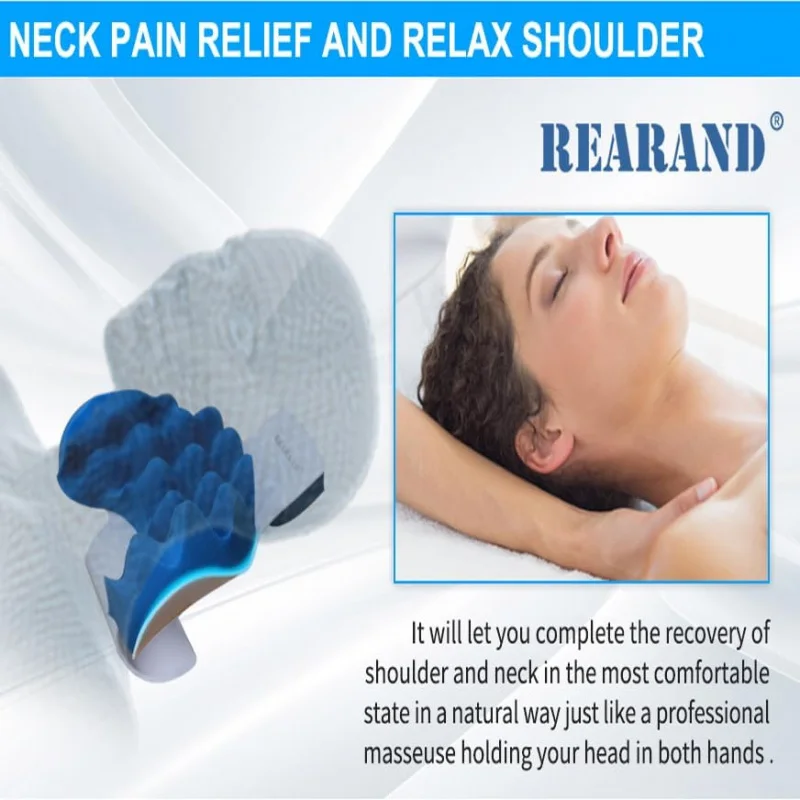 Ergonomic Neck Stretcher for Pain Relief Cervical Traction Device, Spine Alignment TMJ & Headache Relief Shoulder Relaxer Pillow