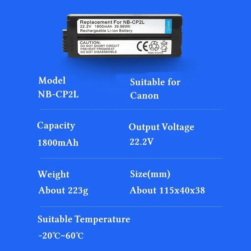 NB-CP2L NB-CP2LH 1800mah Battery for Canon Photographic Printers NB-CP1L For SELPHY CP510 CP600 CP800 CP900 CP1200 CP1300 CP1500 view 2