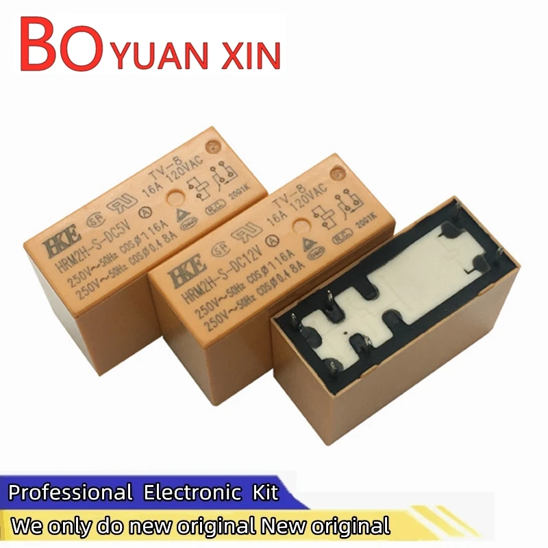 New original HKE Relay HRM1H HRM2H-S-DC5V 12V 24V 6pin 8A 16A HRMH 5pin 5A electromagnetic relay