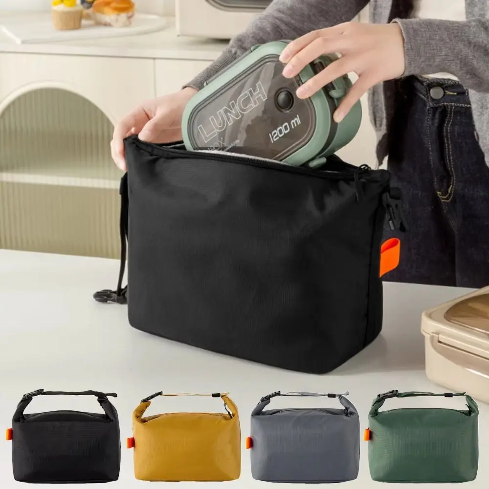 Portable Foldable Insulated Bag Office Worker Large Capacity Lunch Bag Waterproof Student Lunch Handbag Picnic
