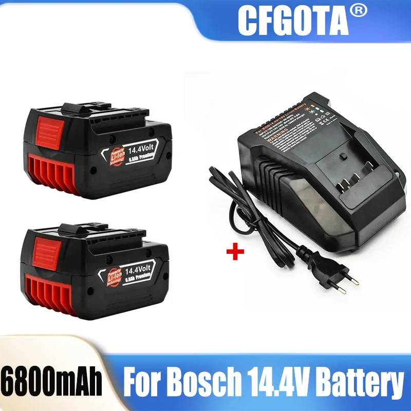 Original BAT614G Rechargeable Battery 14.4V 6800mAh Lithium ion for Bosch 14.4V Battery BAT607G BAT614 BAT614G+ Charger