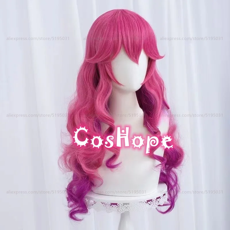 LOL Spirit Blossom Ahri Cosplay Wig 70cm Long Curly Wave Wig Cosplay Anime Cosplay Wigs Heat Resistant Synthetic Wigs