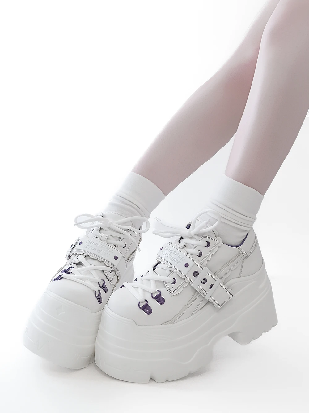 Original Subculture Platform Shoes Y2K Japanese Style Landmine Series Punk Style Thick Sole Shoes Dark Girl Black Pumps Shoes