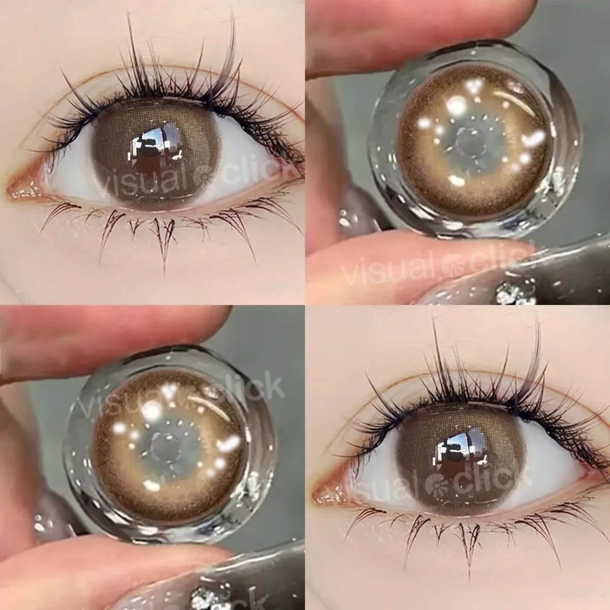 VisualClick 1 Pair -8.00-0 Cat Gray Colorcon Colored Contact Lenses with Degree Myopia Lenses Korean Lenses High Quality Lens