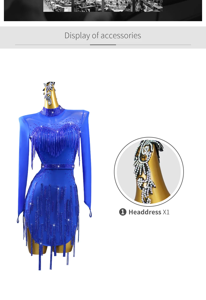 2026 Lateinamerikanische Tanzkleidung Mädchen Elegantes Partykleid Damen Abendkleid Kabarettanz-Set Damen Wettbewerbs- und Amerikanisches Übungskostüm – Detail 4