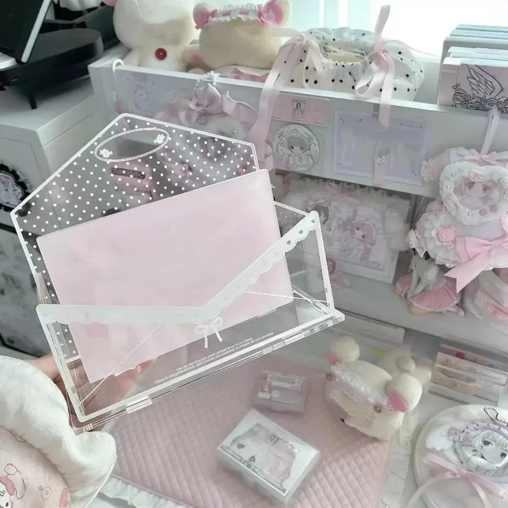 Ins Polka Dot Storage Box Acrylic Envelope Series Desktop Display Rack Multi-purpose DIY Storage Rack