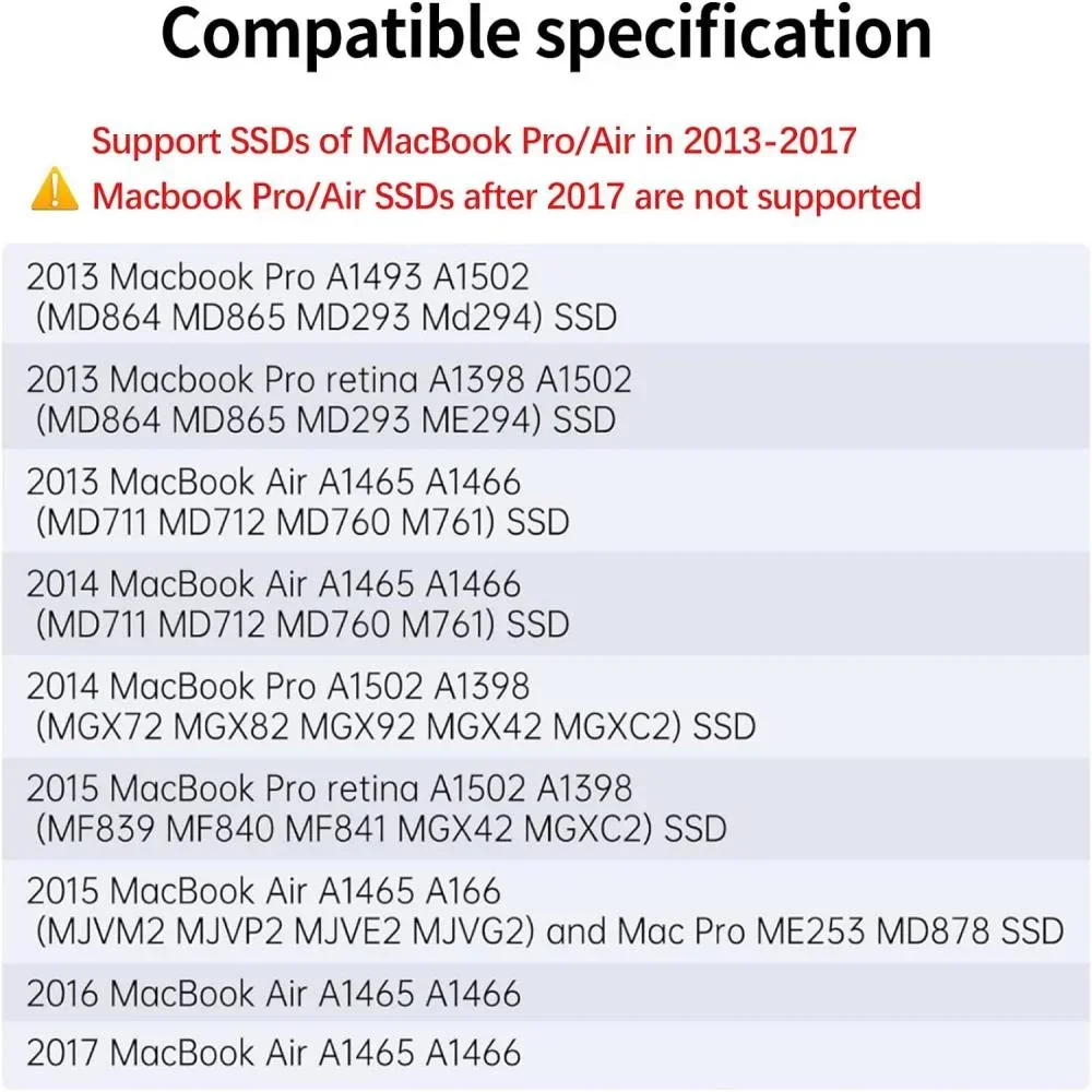 Acasis 20Gbps Apple SSD إغلاق embook لـ Macbook-12 + 16 دبوس