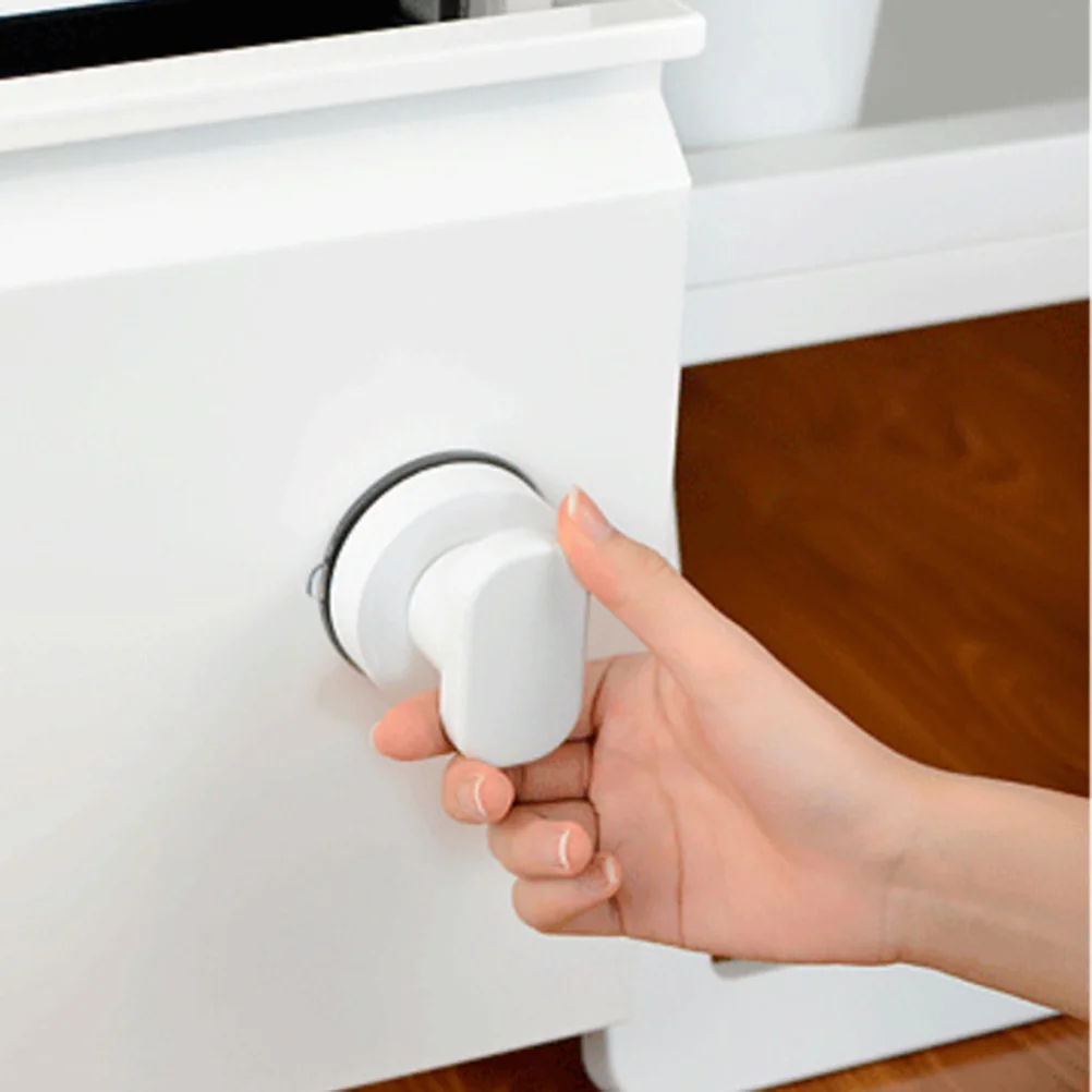 

Suction Cup Door Handle Black ABS Material Heavy Duty Easy Install for Glass Cabinet Refrigerator Drawer Sliding Door Furniture