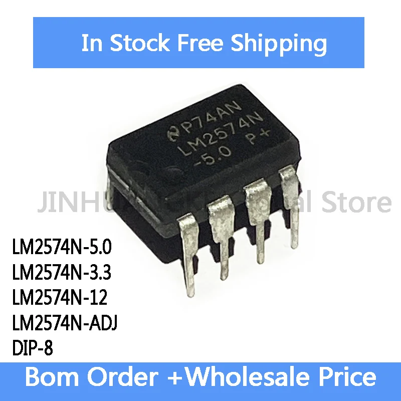 2Pcs LM2574N-5.0 LM2574N-3.3 LM2574N-12 LM2574N-ADJ LM2574HVN LM2574N-5.0 -3.3 -12 -ADJ DIP-8  IC in Stock Wholesale