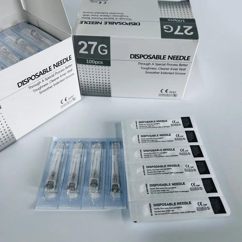 100pcs/box Eldobható Horgolótű 27G 13mm Befecskendezés Steril Biztonság Horgolótű kezét Munkaeszköz alkatrészek