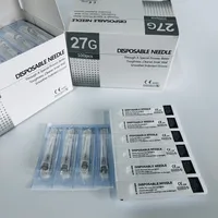 100 unids/caja aguja desechable 27G 13mm inyección aguja de seguridad estéril piezas de herramientas de mano
